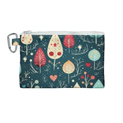 Christmas Tree Pattern Canvas Cosmetic Bag (medium)