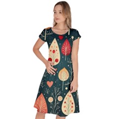 Christmas Tree Pattern Classic Short Sleeve Dress