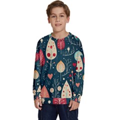 Christmas Tree Pattern Kids  Crewneck Sweatshirt