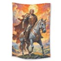 Heroic Trump Warrior in Golden Armor Large Tapestry View1