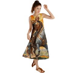 Heroic Trump Warrior In Golden Armor Summer Maxi Dress