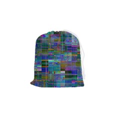 Glitch Chaos Print Drawstring Pouch (small)