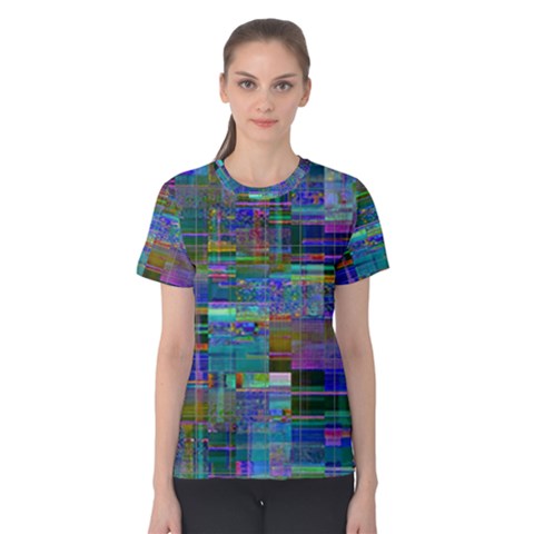 Glitch Chaos Print Women s Cotton T-shirt by dflcprintsclothing