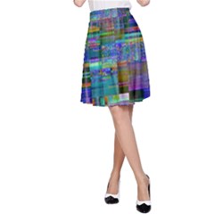 Glitch Chaos Print A-line Skirt