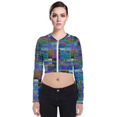 Glitch Chaos Print Long Sleeve Zip Up Bomber Jacket by dflcprintsclothing