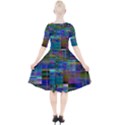 Glitch Chaos Print Quarter Sleeve A-Line Dress With Pockets View2