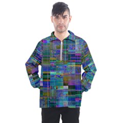 Glitch Chaos Print Men s Half Zip Pullover