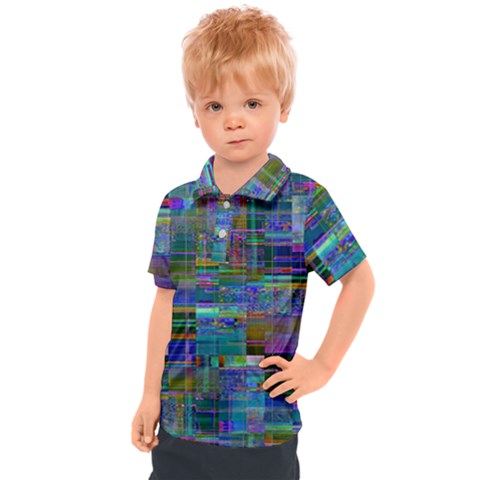 Glitch Chaos Print Kids  Polo T-shirt by dflcprintsclothing