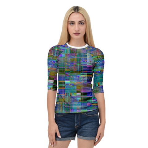 Glitch Chaos Print Quarter Sleeve Raglan T-shirt by dflcprintsclothing