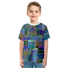 Glitch Chaos Print Kids  Sport Mesh T-shirt