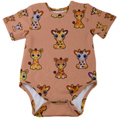 Baby Giraffe Themed Design  Baby Short Sleeve Bodysuit