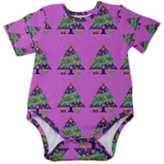 Christmas Tree Themed  Baby Short Sleeve Bodysuit