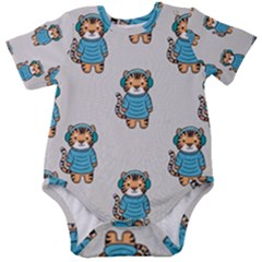 Baby Short Sleeve Bodysuit Cat Listening Music