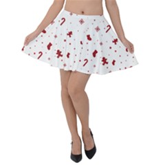 Christmas Xmas Holiday Pattern Background Velvet Skater Skirt