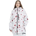 Christmas Xmas Holiday Pattern Background Women s Multi Pockets Zip Ski and Snowboard Waterproof Breathable Jacket View1