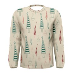 Trees Christmas Holiday Pattern Men s Long Sleeve T-shirt