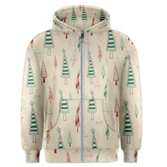 Trees Christmas Holiday Pattern Men s Zipper Hoodie