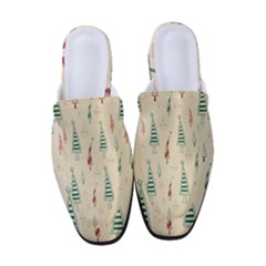 Trees Christmas Holiday Pattern Women s Classic Backless Heels by Paksenen