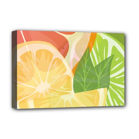 Citrus Fruit Healthy Vitamin Deluxe Canvas 18  X 12  (stretched) by Paksenen