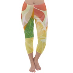 Citrus Fruit Healthy Vitamin Capri Winter Leggings 