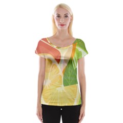 Citrus Fruit Healthy Vitamin Cap Sleeve Top by Paksenen