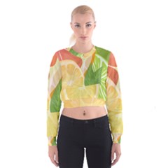 Citrus Fruit Healthy Vitamin Cropped Sweatshirt