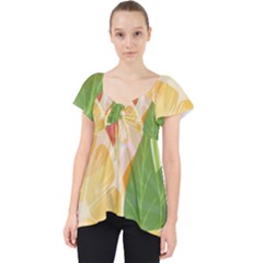 Citrus Fruit Healthy Vitamin Lace Front Dolly Top by Paksenen