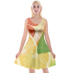 Citrus Fruit Healthy Vitamin Reversible Velvet Sleeveless Dress