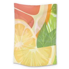 Citrus Fruit Healthy Vitamin Large Tapestry by Paksenen