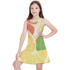 Citrus Fruit Healthy Vitamin Kids  Lightweight Sleeveless Dress by Paksenen