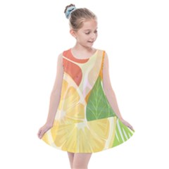 Citrus Fruit Healthy Vitamin Kids  Summer Dress by Paksenen