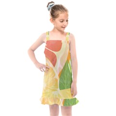 Citrus Fruit Healthy Vitamin Kids  Overall Dress by Paksenen