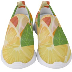 Citrus Fruit Healthy Vitamin Kids  Slip On Sneakers by Paksenen