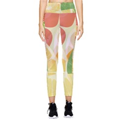 Citrus Fruit Healthy Vitamin Pocket Leggings  by Paksenen