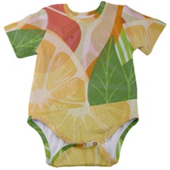 Citrus Fruit Healthy Vitamin Baby Short Sleeve Bodysuit by Paksenen