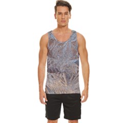 Window Pattern Winter Frost Men s Wide Collar Tank Top by Paksenen