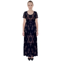 Bronze Age Mandala High Waist Short Sleeve Maxi Dress