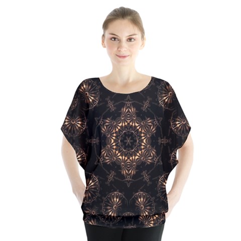 Bronze Age Mandala Batwing Chiffon Blouse by MRNStudios