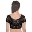 Bronze Age Mandala Velvet Short Sleeve Crop Top  View2