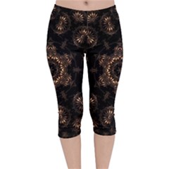 Bronze Age Mandala Velvet Capri Leggings 