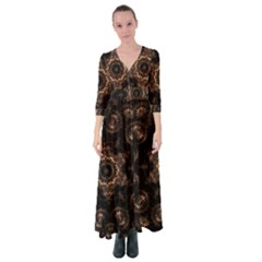 Bronze Age Mandala Button Up Maxi Dress by MRNStudios