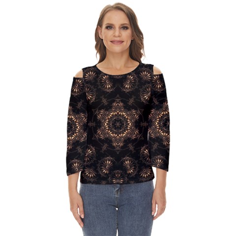 Bronze Age Mandala Cut Out Wide Sleeve Top by MRNStudios