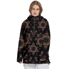 Bronze Age Mandala Women s Pullover Zip Ski And Snowboard Waterproof Breathable Jacket