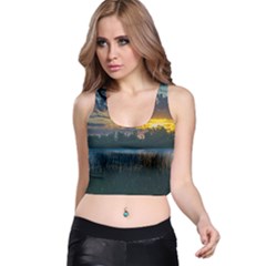 Peaceful Horizons Of Uruguay  Racer Back Crop Top