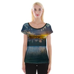 Peaceful Horizons Of Uruguay  Cap Sleeve Top