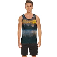 Peaceful Horizons Of Uruguay  Men s Wide Collar Tank Top