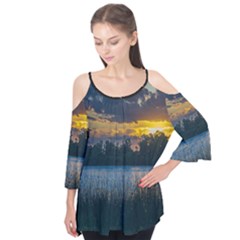 Peaceful Horizons Of Uruguay  Flutter Sleeve T-shirt