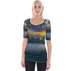 Peaceful Horizons Of Uruguay  Wide Neckline T-shirt