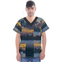 Peaceful Horizons Of Uruguay  Men s V-neck Scrub Top