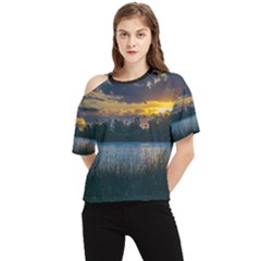 Peaceful Horizons Of Uruguay  One Shoulder Cut Out T-shirt